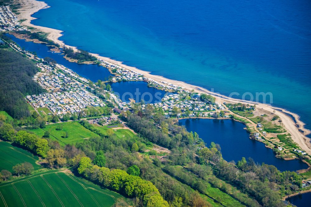 Waabs from above - Camping with caravans and tents in Waabs in the state Schleswig-Holstein