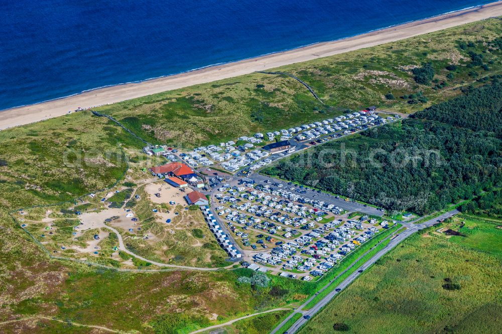 Aerial photograph Sylt - Camping with caravans and tents in Westerland at Sylt in the state Schleswig-Holstein, Germany