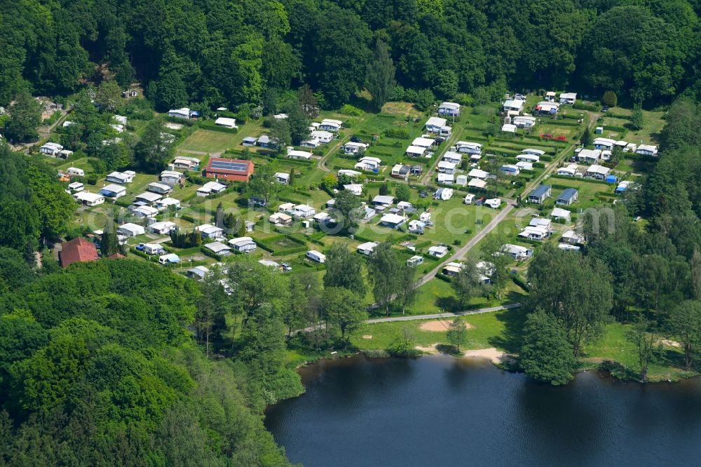 Wittenborn from the bird's eye view: Camping with caravans and tents in Wittenborn in the state Schleswig-Holstein, Germany