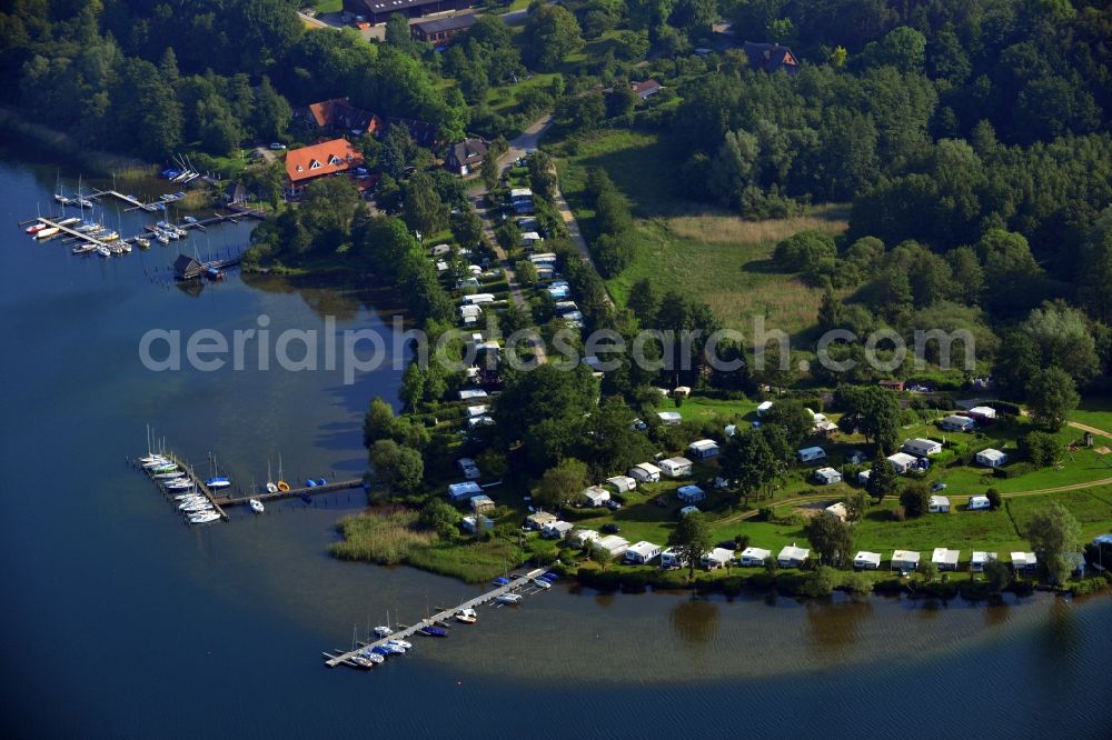 Aerial image Römnitz - View of the camping ground Zur schoenen Aussicht in Roemnitz in the state of Schleswig-Holstein