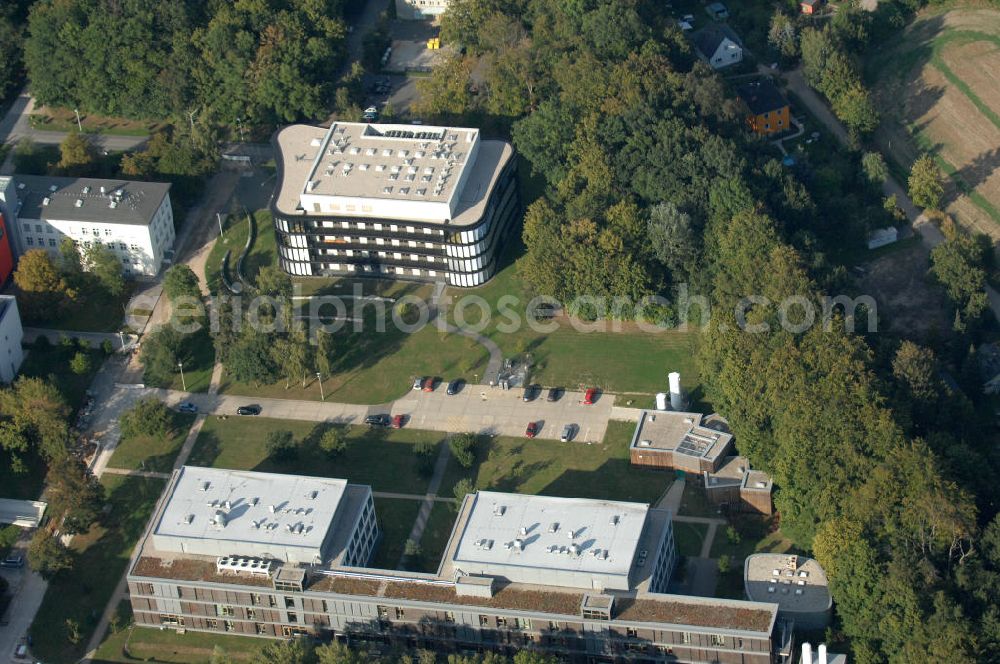 Aerial photograph Berlin - Blick auf Blick auf den Wissenschafts-, Gesundheits- und Biotechnologiepark des Campus Berlin-Buch.