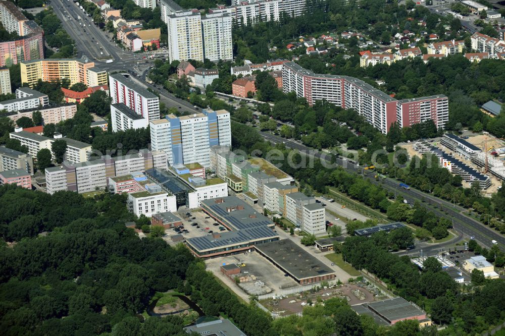 Berlin from above - Campus building of the University of Applied Sciences HWR Berlin Campus Lichtenberg Alt-Friedrichsfelde in Berlin