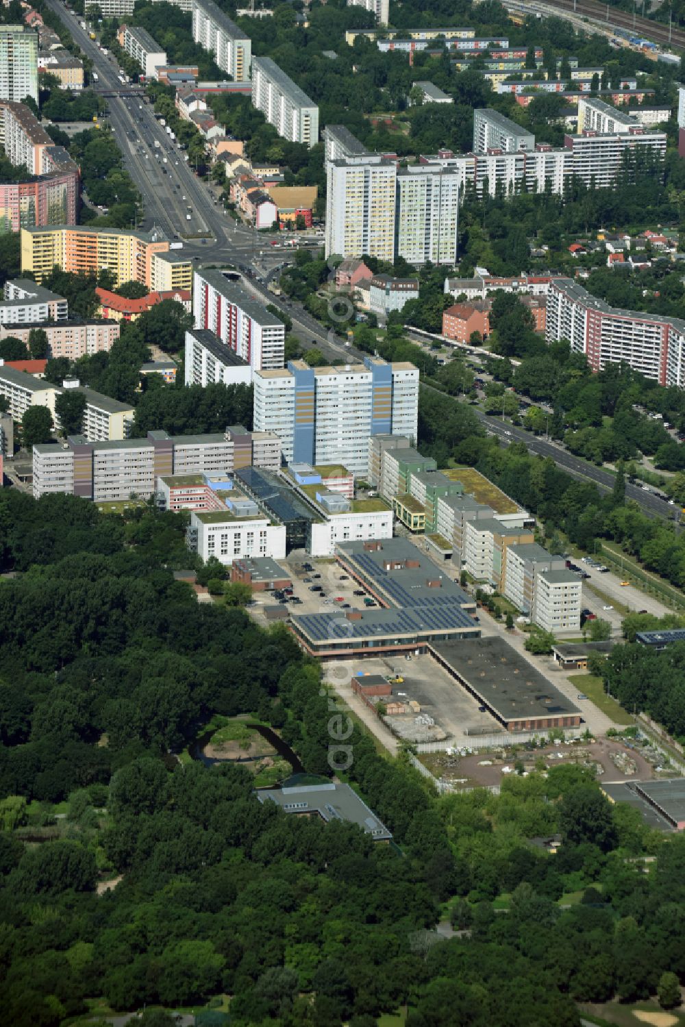 Berlin from the bird's eye view: Campus building of the University of Applied Sciences HWR Berlin Campus Lichtenberg Alt-Friedrichsfelde in Berlin