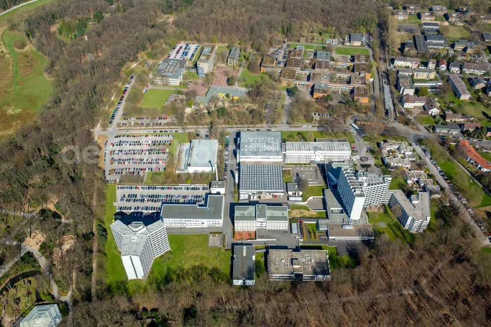 Dortmund from above - Campus building of the Berufsfoerderungswerk Dortmund in Dortmund in the federal state of North Rhine-Westphalia, Germany