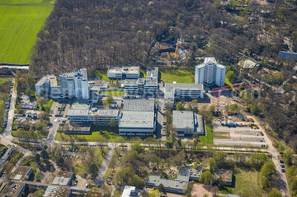 Dortmund from above - Campus building of the Berufsfoerderungswerk Dortmund in Dortmund in the federal state of North Rhine-Westphalia, Germany