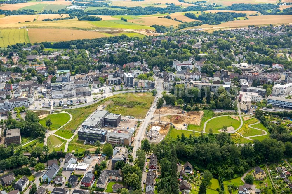 Heiligenhaus from above - Campus building of the University of Applied Sciences Bochum on Panorama Park - Hefelmannpark in Heiligenhaus in the state North Rhine-Westphalia