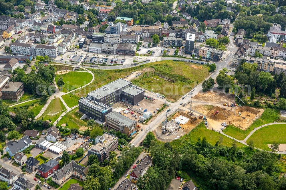 Heiligenhaus from the bird's eye view: Campus building of the University of Applied Sciences Bochum on Panorama Park - Hefelmannpark in Heiligenhaus in the state North Rhine-Westphalia