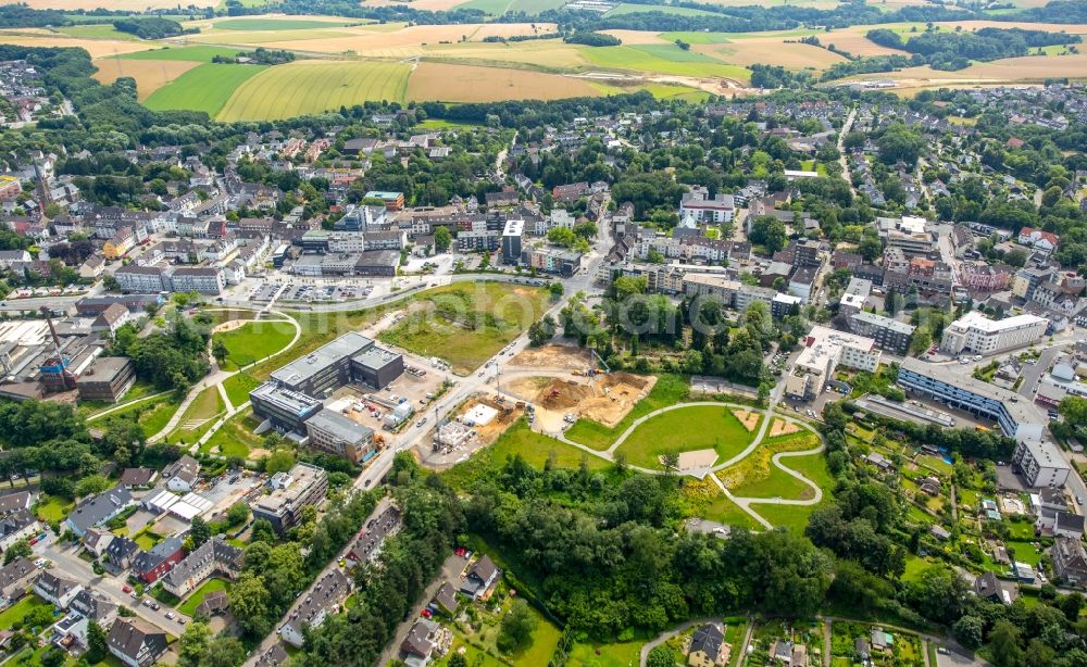 Heiligenhaus from above - Campus building of the University of Applied Sciences Bochum on Panorama Park - Hefelmannpark in Heiligenhaus in the state North Rhine-Westphalia