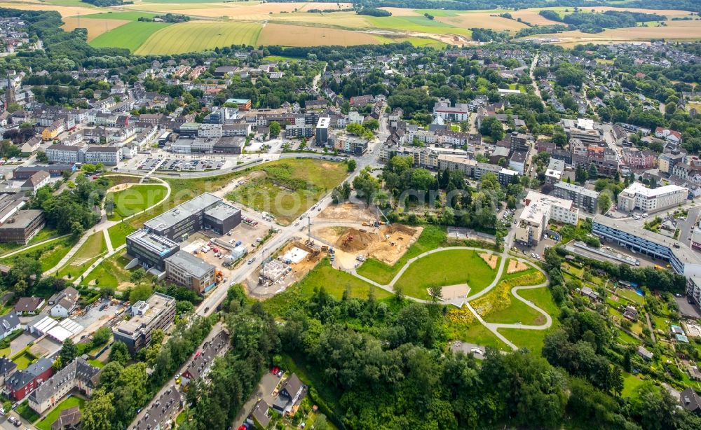 Heiligenhaus from the bird's eye view: Campus building of the University of Applied Sciences Bochum on Panorama Park - Hefelmannpark in Heiligenhaus in the state North Rhine-Westphalia