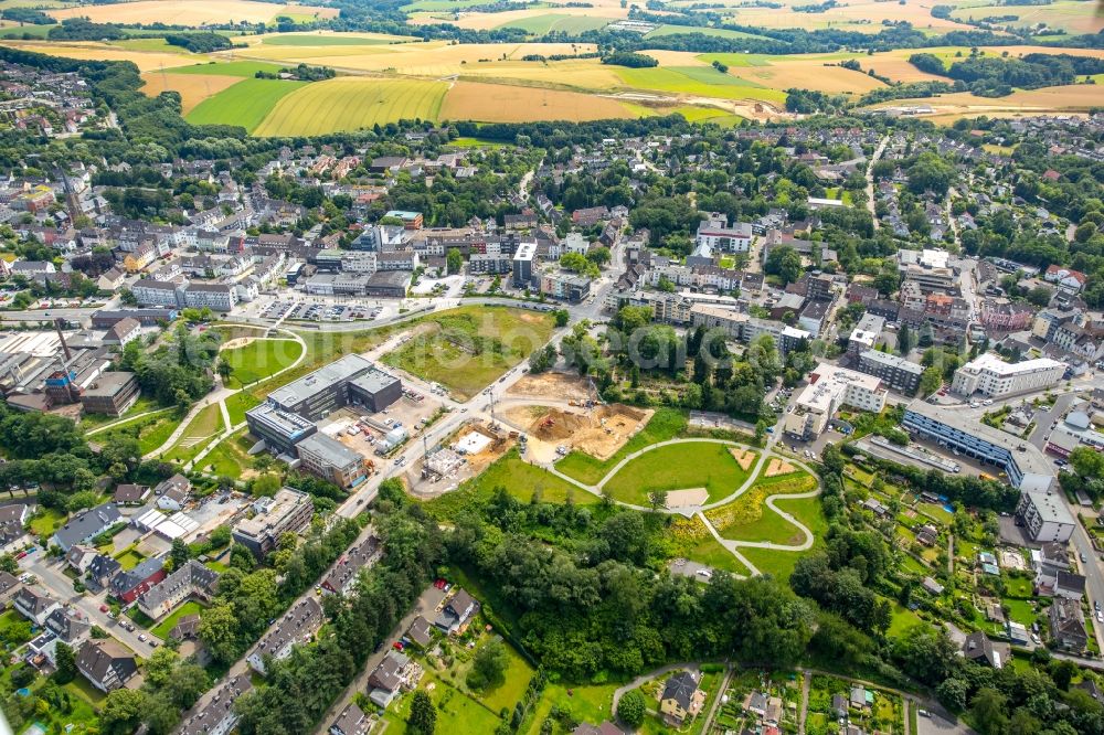 Aerial image Heiligenhaus - Campus building of the University of Applied Sciences Bochum on Panorama Park - Hefelmannpark in Heiligenhaus in the state North Rhine-Westphalia