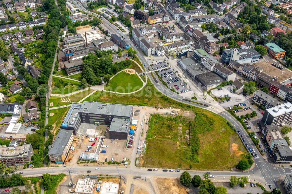 Heiligenhaus from above - Campus building of the University of Applied Sciences Bochum on Panorama Park - Hefelmannpark in Heiligenhaus in the state North Rhine-Westphalia