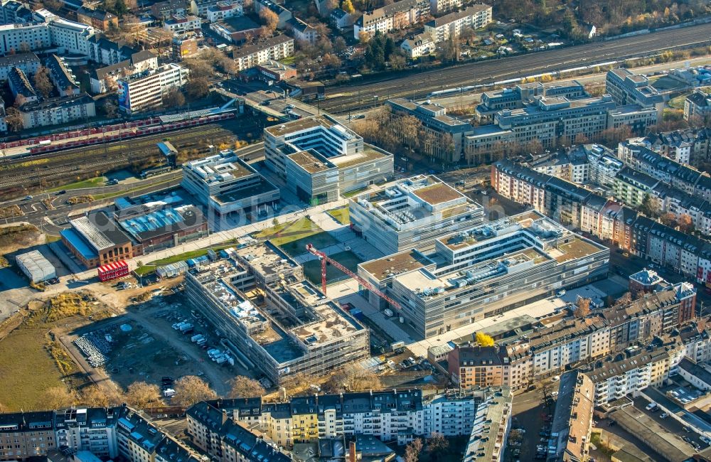 Düsseldorf from the bird's eye view: Campus building of Applied Sciences University Dusseldorf - Campus Derendorf in Dusseldorf in North Rhine-Westphalia