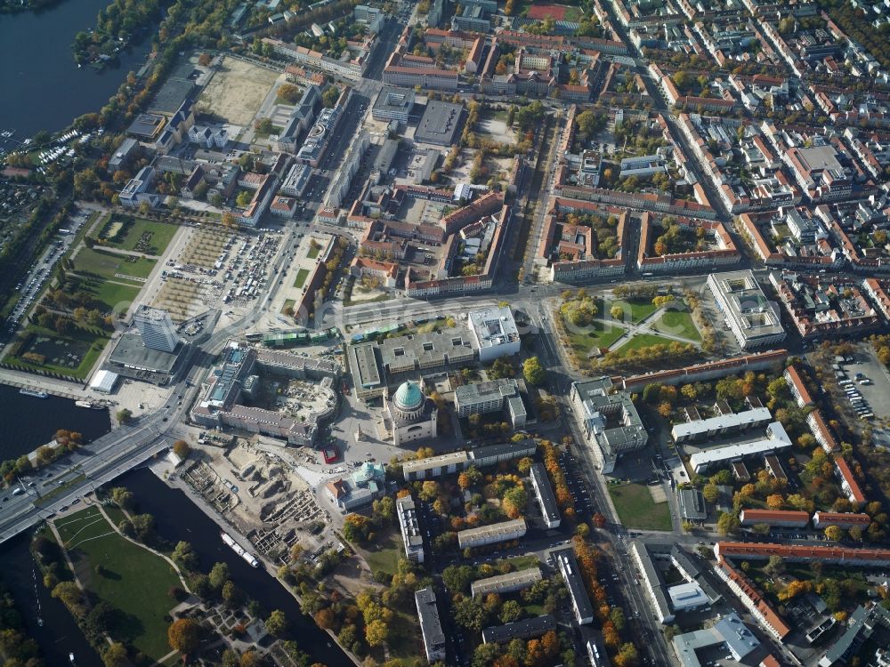 Aerial photograph Potsdam - Campus building of the University of Applied Sciences Potsdam in Potsdam in the state Brandenburg