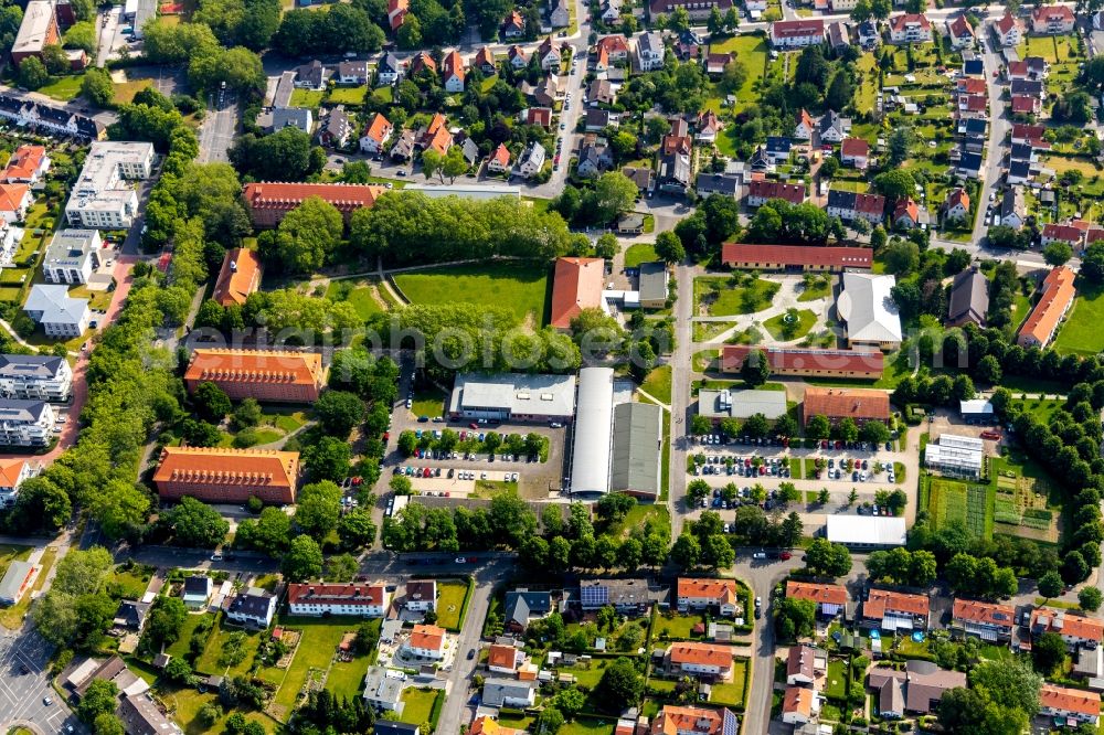 Soest from the bird's eye view: Campus building of the University of Applied Sciences Suedwestfalen in Soest in the state North Rhine-Westphalia, Germany