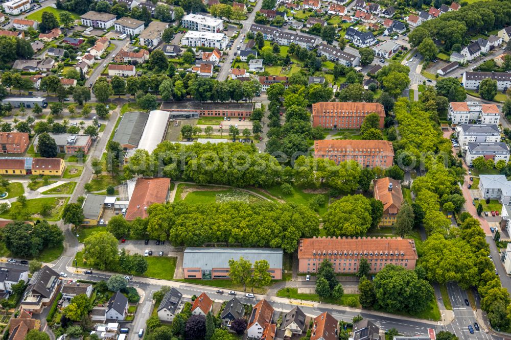 Soest from the bird's eye view: Campus building of the University of Applied Sciences Suedwestfalen in Soest in the state North Rhine-Westphalia, Germany