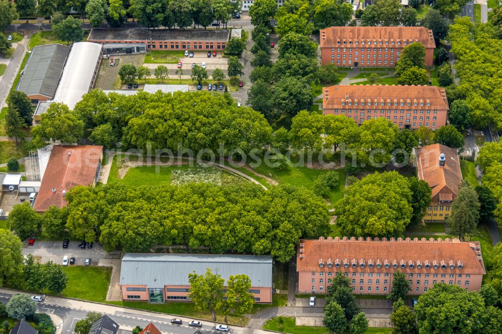 Aerial image Soest - Campus building of the University of Applied Sciences Suedwestfalen in Soest in the state North Rhine-Westphalia, Germany