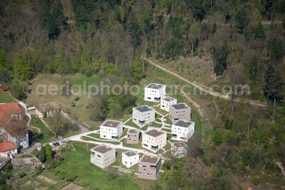 Freiburg im Breisgau from the bird's eye view: Campus building of the University of Applied Sciences UWC Robert Bosch College (Privatschule) in the district Waldsee in Freiburg im Breisgau in the state Baden-Wuerttemberg, Germany