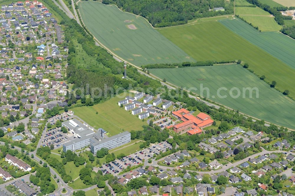 Altenholz from the bird's eye view: Campus building of the University of Applied Sciences for administration and service in Altenholz in the state Schleswig-Holstein