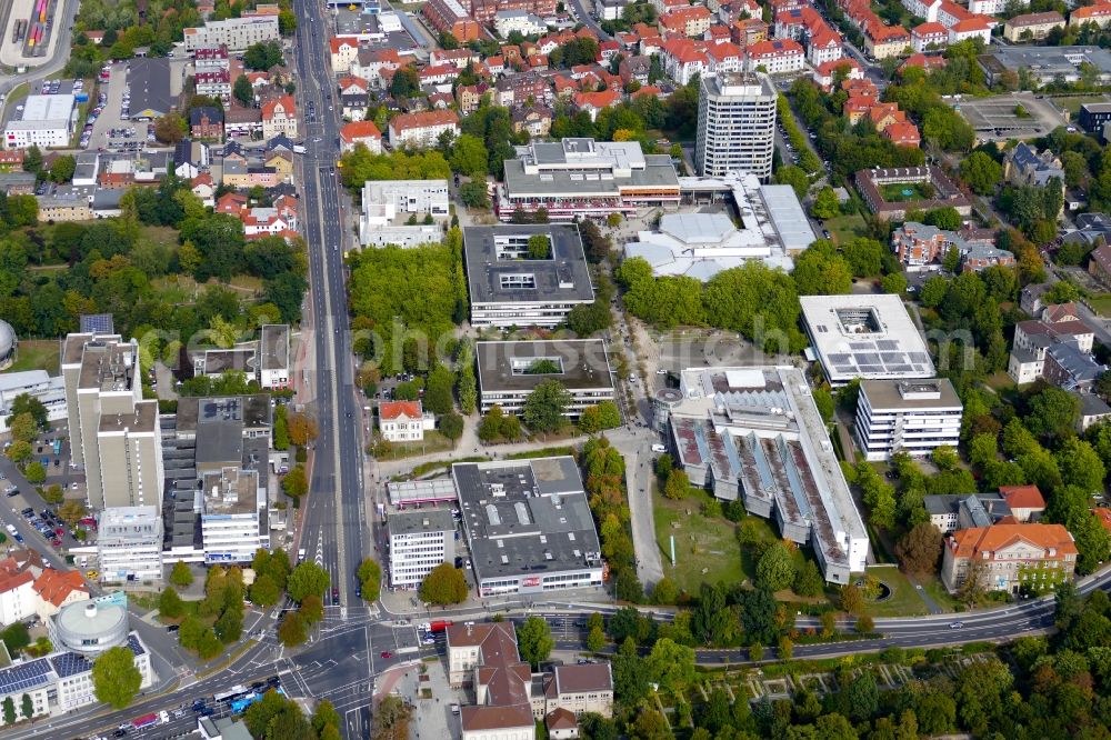 Göttingen from above - Campus building of the university Georg-August-Universitaet Goettingen in Goettingen in the state Lower Saxony, Germany