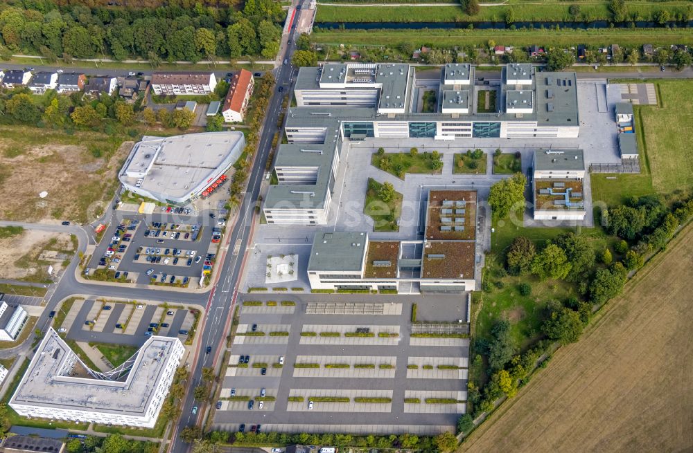 Hamm from above - Campus building of the Hochschule Hamm-Lippstadt on street Marker Allee in the district Hamm-Lippstadt in Hamm at Ruhrgebiet in the state North Rhine-Westphalia, Germany