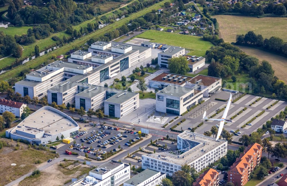 Aerial photograph Hamm - Campus building of the Hochschule Hamm-Lippstadt on street Marker Allee in the district Hamm-Lippstadt in Hamm at Ruhrgebiet in the state North Rhine-Westphalia, Germany