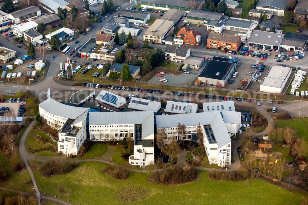 Aerial image Witten - Campus building of the Wolfgang Gerbere university Witten/Herdecke in Witten in the state of North Rhine-Westphalia