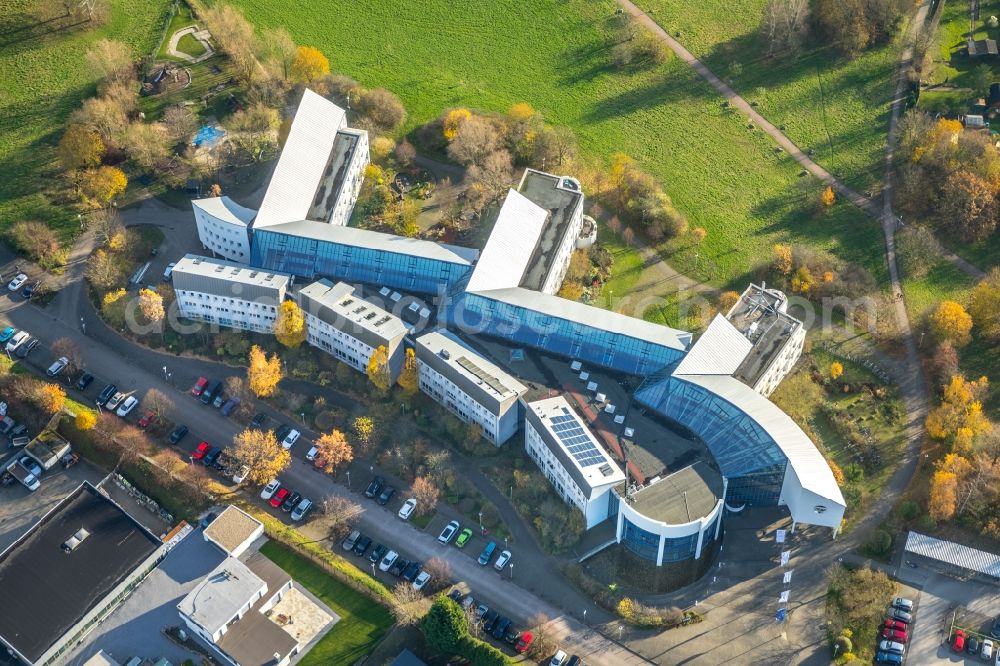 Witten from the bird's eye view: Campus building of the Wolfgang Gerbere university Witten/Herdecke in Witten in the state of North Rhine-Westphalia