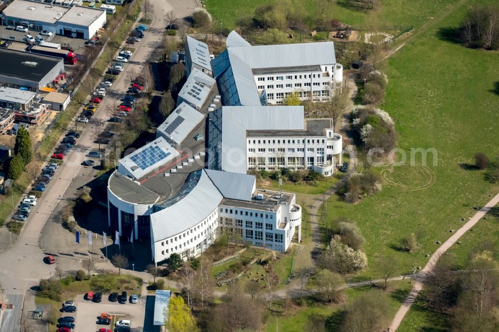 Witten from above - Campus building of the Wolfgang Gerbere university Witten/Herdecke in Witten in the state of North Rhine-Westphalia