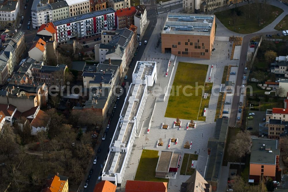 Aerial photograph Halle (Saale) - Campus building of the university Martin-Luther-Universitaet Halle-Wittenberg in of Emil-Abofhalden-Strasse in Halle (Saale) in the state Saxony-Anhalt, Germany