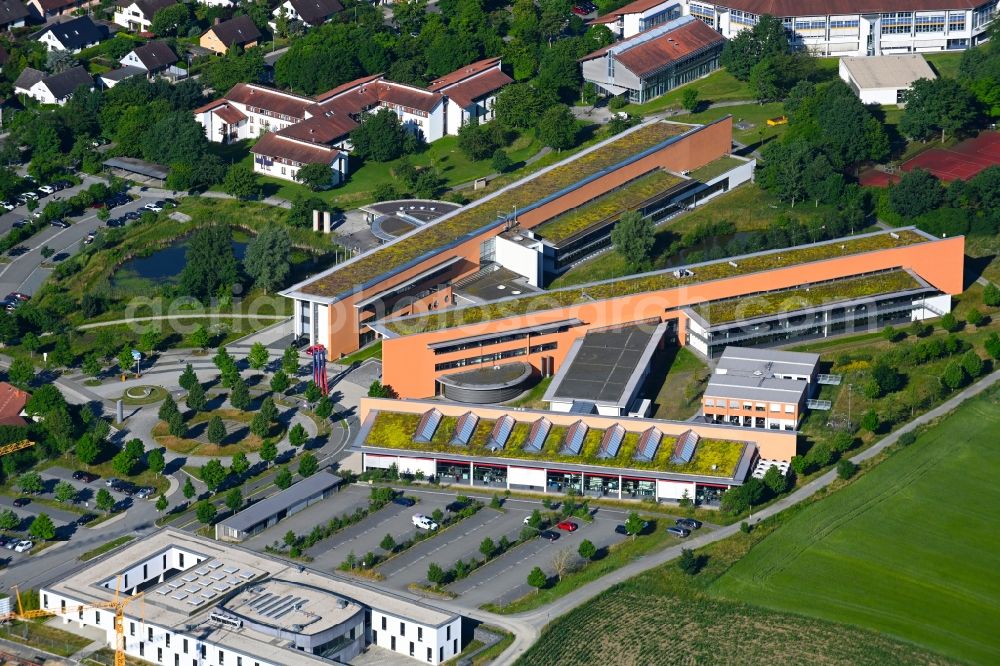 Aerial image Hof - Campus building of the university on Alfons-Goppel-Platz in Hof in the state Bavaria, Germany