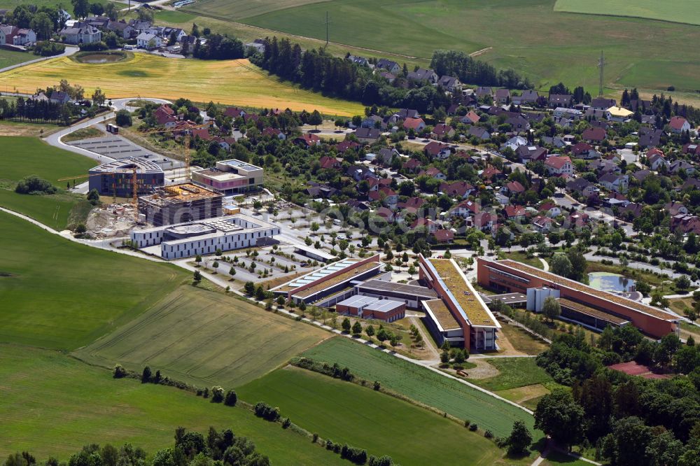 Hof from the bird's eye view: Campus building of the university on Alfons-Goppel-Platz in Hof in the state Bavaria, Germany