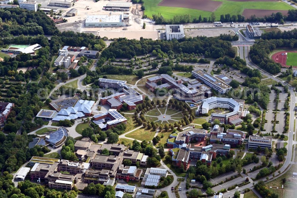 Aerial image Bayreuth - Campus building of the university in Bayreuth in the state Bavaria, Germany