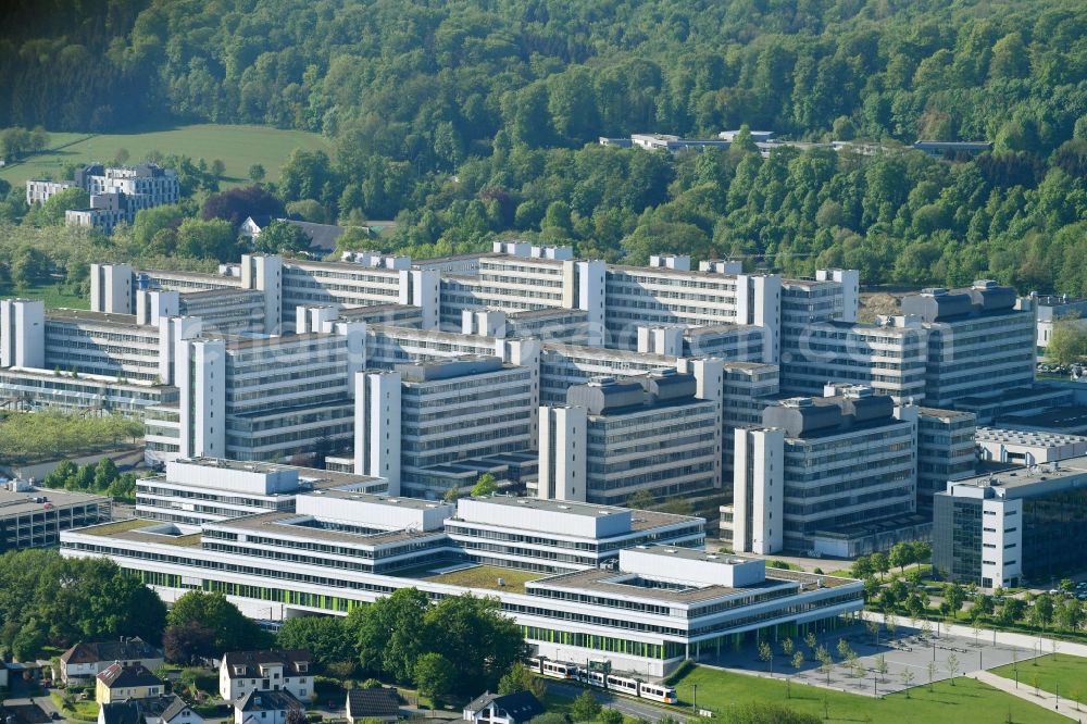 Bielefeld from the bird's eye view: Campus building of the university Bielefeld in Bielefeld in the state North Rhine-Westphalia, Germany