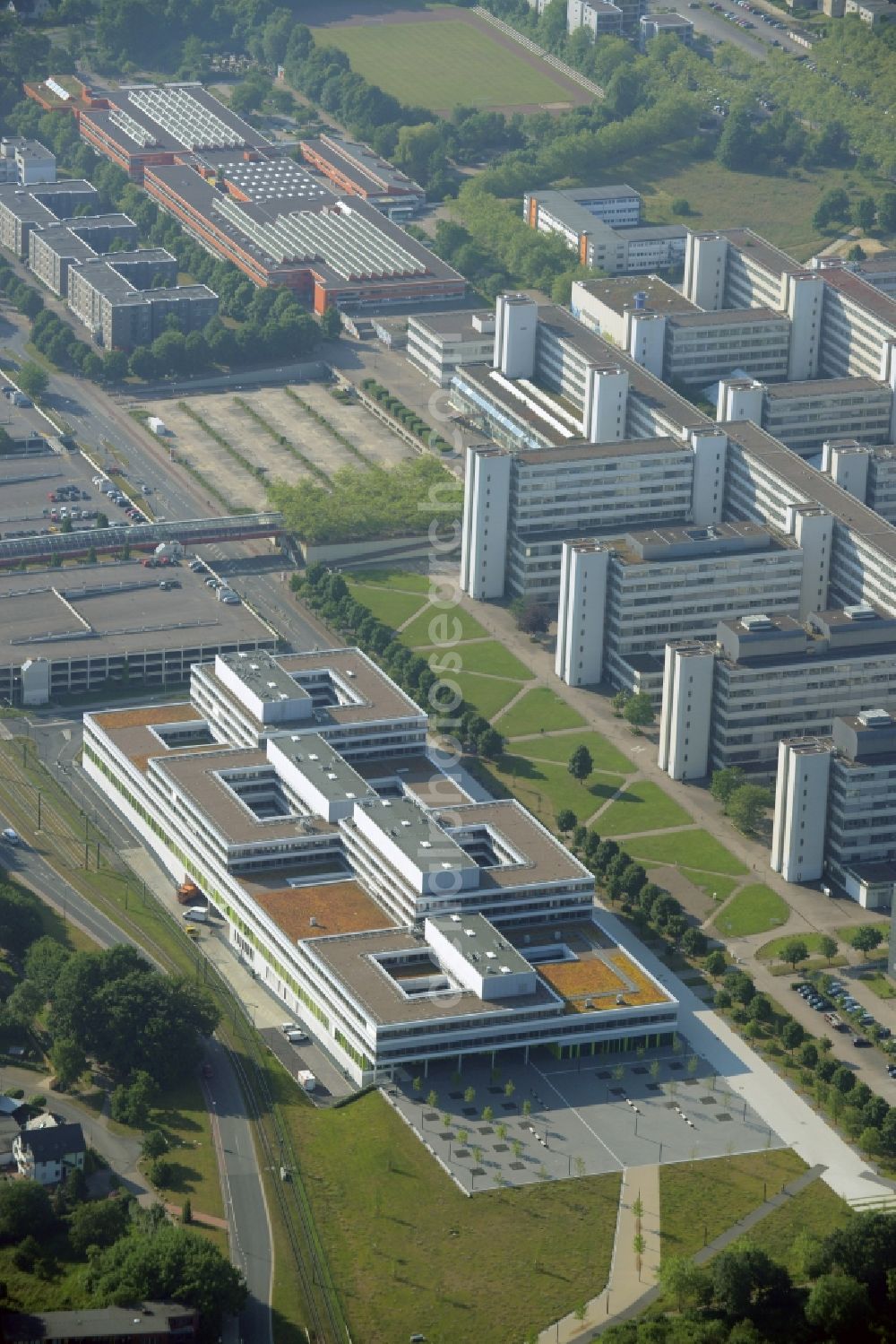 Aerial image Bielefeld - Campus building of the university Bielefeld in the state North Rhine-Westphalia