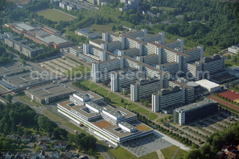 Aerial photograph Bielefeld - Campus building of the university Bielefeld in the state North Rhine-Westphalia