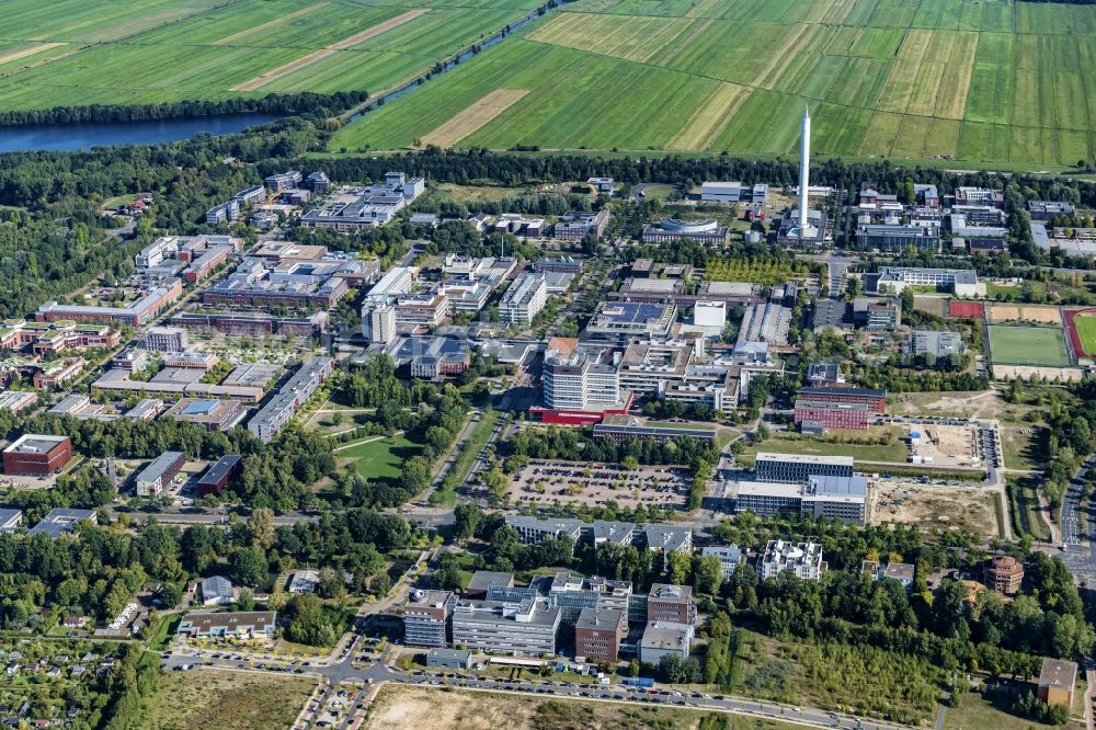 Aerial image Bremen - Campus building of the university Bremen on Bibliothekstrasse in the district Lehe in Bremen, Germany