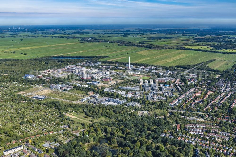 Aerial image Bremen - Campus building of the university Bremen on Bibliothekstrasse in the district Lehe in Bremen, Germany