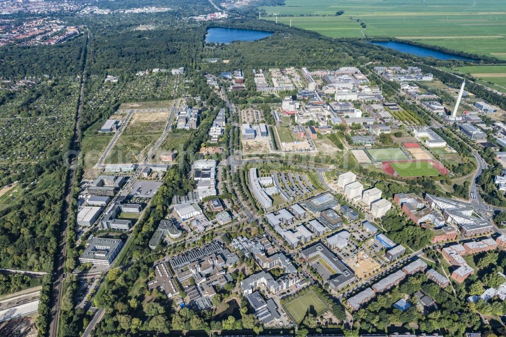 Bremen from the bird's eye view: Campus building of the university Bremen on Bibliothekstrasse in the district Lehe in Bremen, Germany