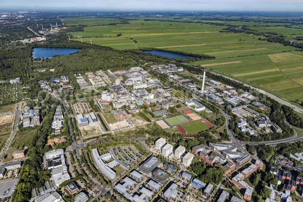 Aerial image Bremen - Campus building of the university Bremen on Bibliothekstrasse in the district Lehe in Bremen, Germany