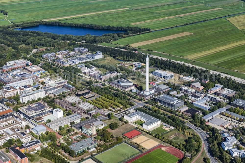 Bremen from above - Campus building of the university Bremen on Bibliothekstrasse in the district Lehe in Bremen, Germany