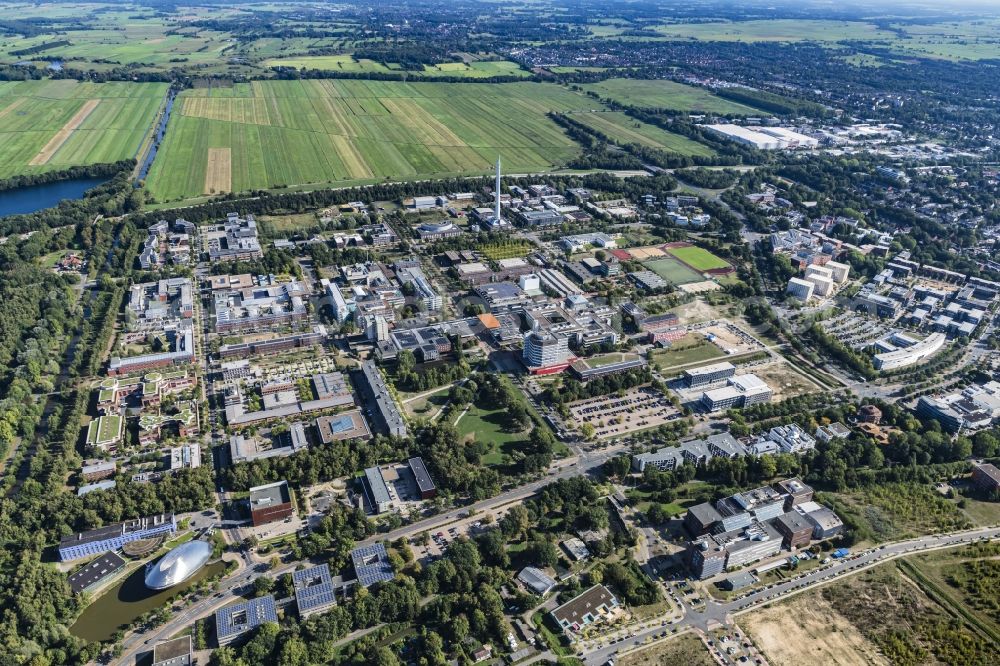 Aerial photograph Bremen - Campus building of the university Bremen on Bibliothekstrasse in the district Lehe in Bremen, Germany