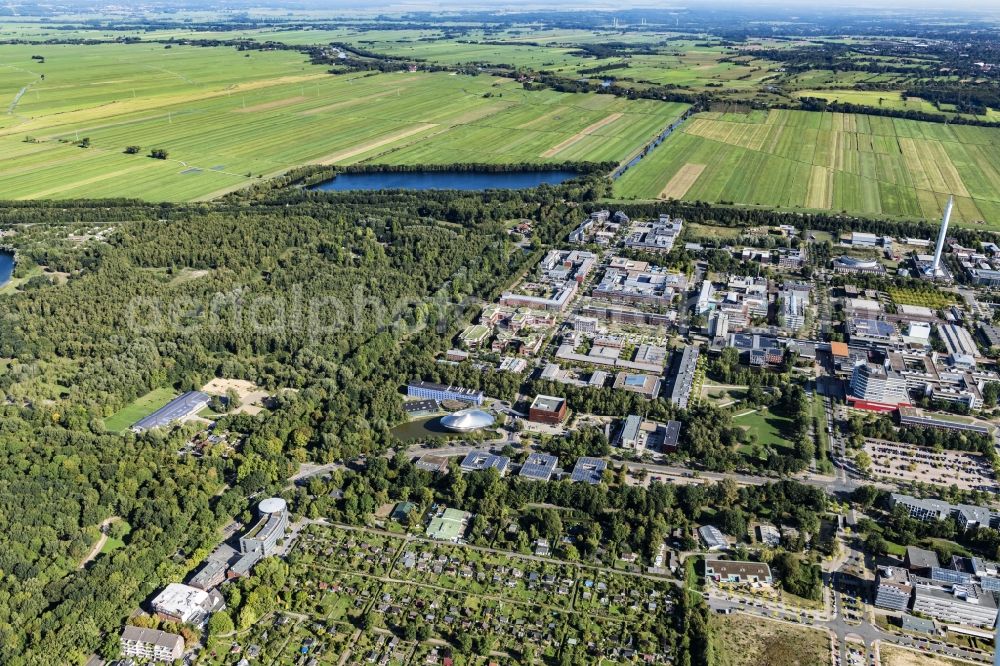 Bremen from above - Campus building of the university Bremen on Bibliothekstrasse in the district Lehe in Bremen, Germany