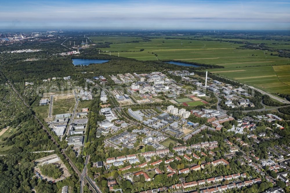 Bremen from above - Campus building of the university Bremen on Bibliothekstrasse in the district Lehe in Bremen, Germany