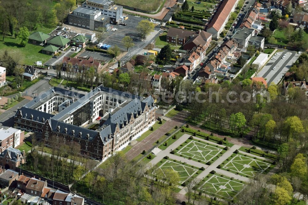 Aerial image Lens - Palais Campus building of the university Faculté des Sciences an der Jean Perrin Rue Jean Souvraz in Lens in Nord-Pas-de-Calais Picardy, France