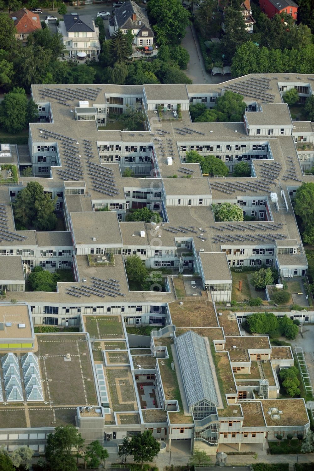 Aerial photograph Berlin - Campus building of the university Freie Universitaet in Berlin in Germany