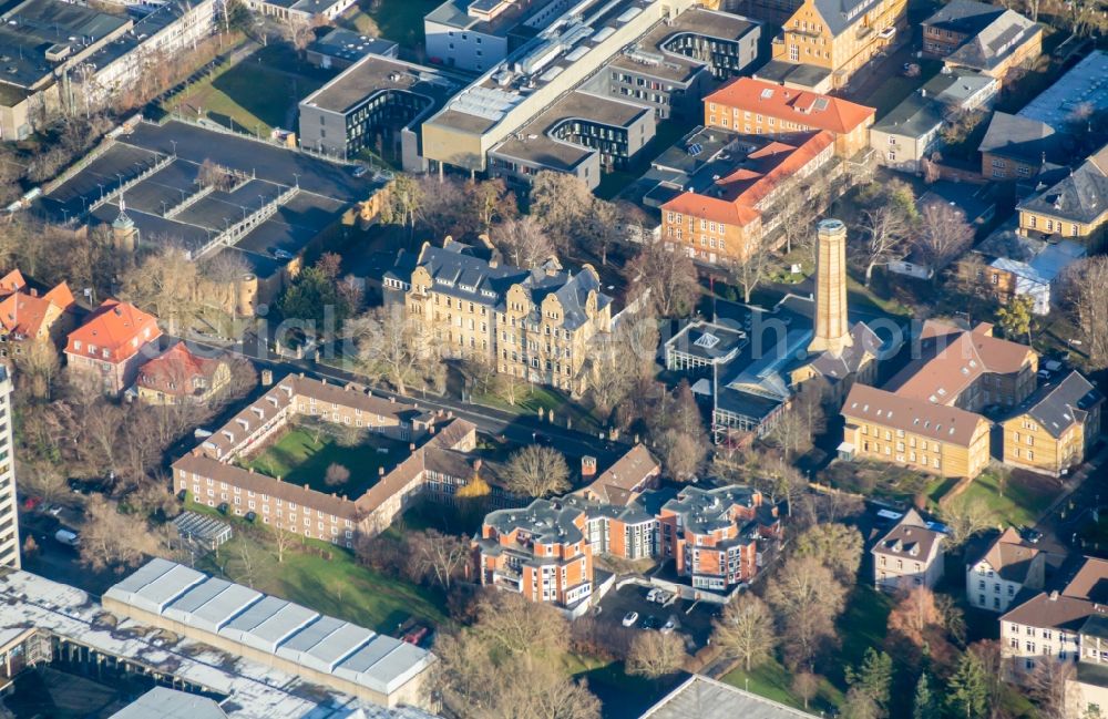 Göttingen from above - Campus building of the university Georg-August-Universitaet in Goettingen in the state Lower Saxony, Germany