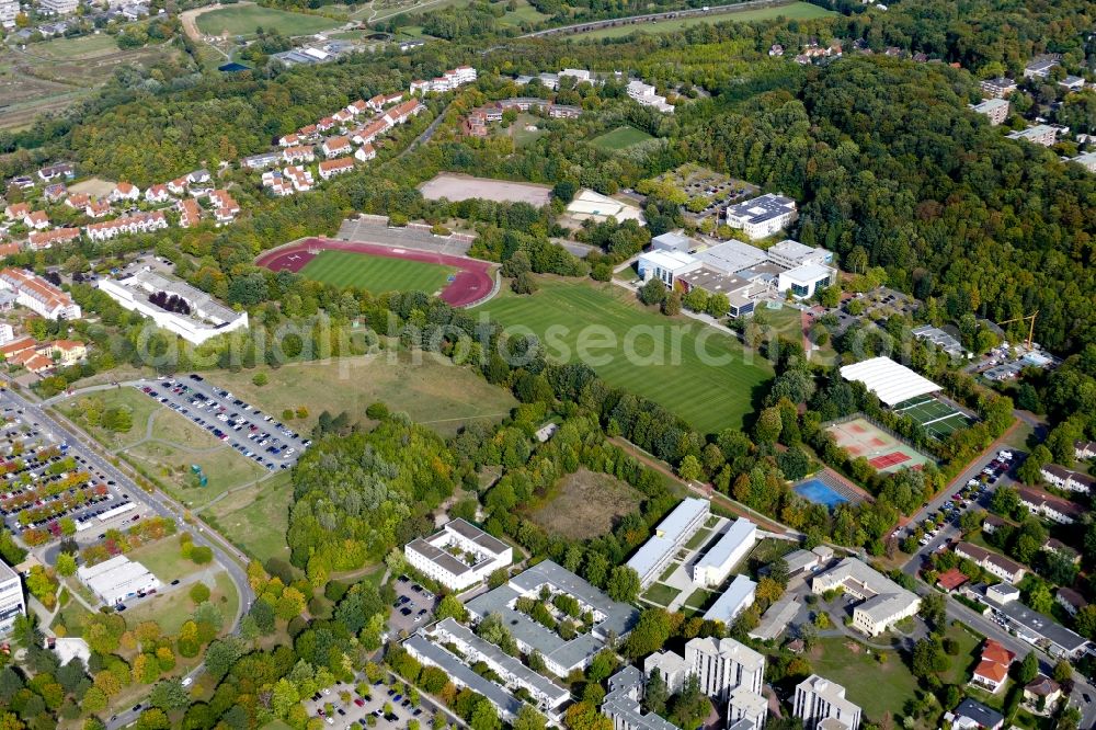 Aerial photograph Göttingen - Campus building of the university Goettingen - Hochschulsportgelaende in Goettingen in the state Lower Saxony, Germany