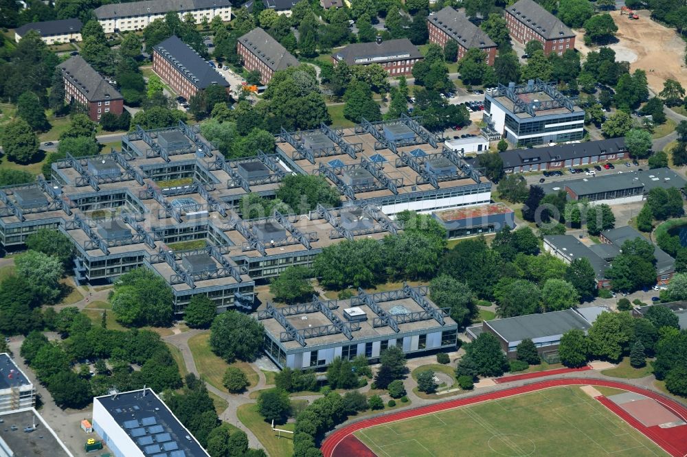 Aerial photograph Hamburg - Campus building of the university of Helmut-Schmidt-University of Bundeswehr on Holstenhofweg in Hamburg, Germany