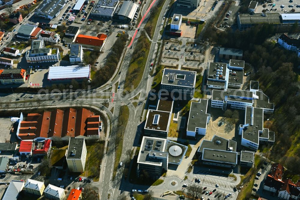 Aerial photograph Kempten (Allgäu) - Campus building of the university Hochschule fuer ongewondte Wissenschaften Kempten in the district Dreifaltigkeit in Kempten (Allgaeu) in the state Bavaria, Germany