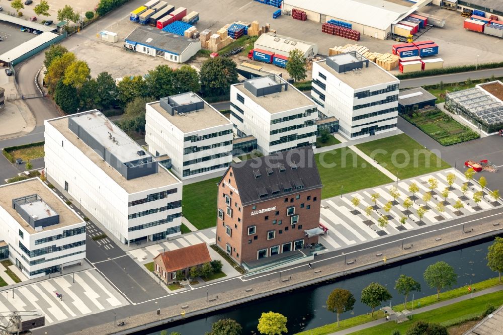 Aerial image Kleve - Campus building of the university Hochschule Rhein-Waal in Kleve in the state North Rhine-Westphalia, Germany